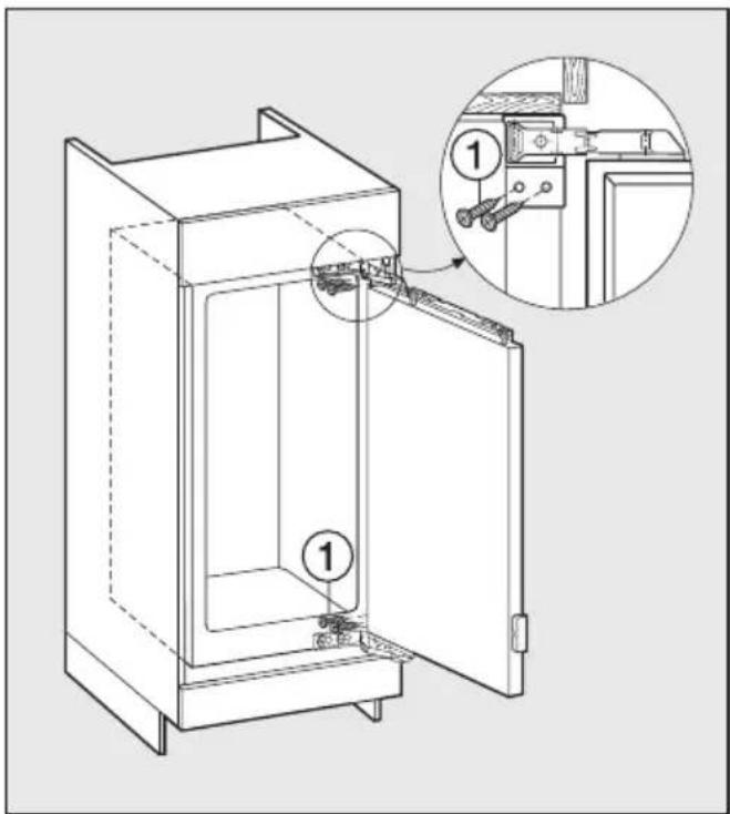MIELE F 9252 i - Het toestel in de nis bevesti- gen - 1