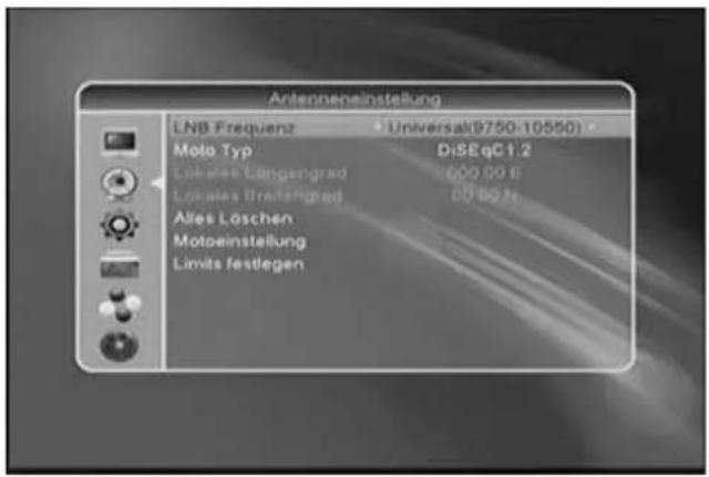 SEG SB 1250HD - Antenna Setup for DiSEqC 1.2 - 1