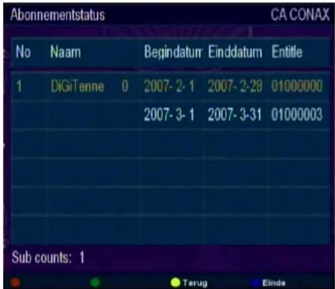 LENCO TFT-711 - Abonnementsstatus - 1