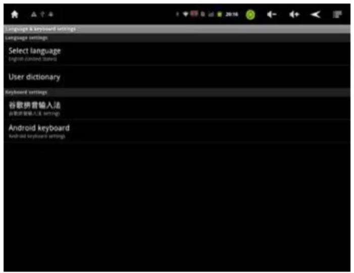 Language & keyboard settings Language settings Select language English clouded stars User dictionary Keyboard settings 谷歌拼音输入法 由微软输入法 strings Android keyboard Android keyboard settings