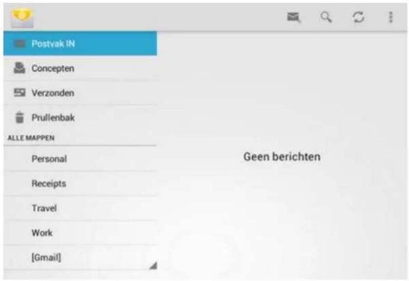 Postvak IN Concepten Verzonden Prullenbak ALLE MAPPEN Personal Receipts Travel Work [Gmail] Geen berichten