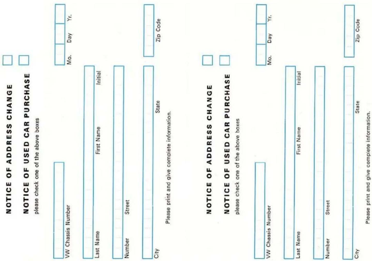 VOLKSWAGEN Kever Convertible (1973) - Additional Service Record - 1