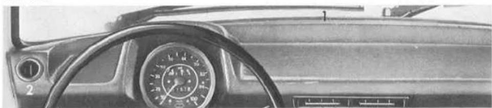 VOLKSWAGEN Kever Convertible (1973) - 1a - Heater temperature lever (TEMP) - 2