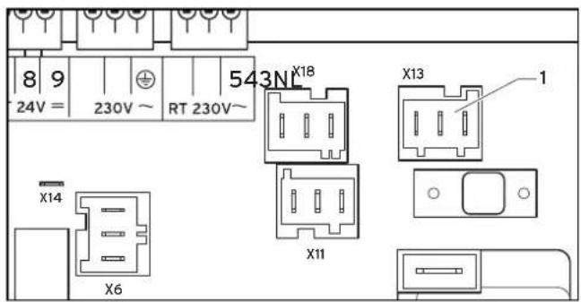 8 9 24V = 230V ~ RT 230V~ 543NL X18 X13 1 X14 X6 X11