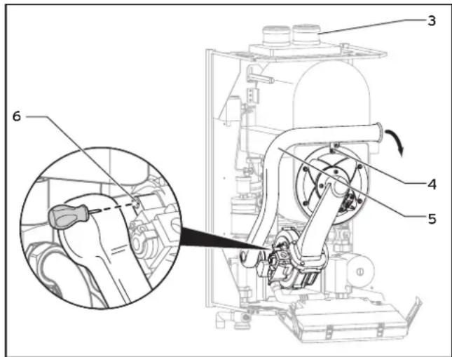 VAILLANT HR Exclusief VHR 65/4 S - CO₂-gehalte controleren en indien nodig instellen (instelling van de lucht/brandstofverhouding) - 1