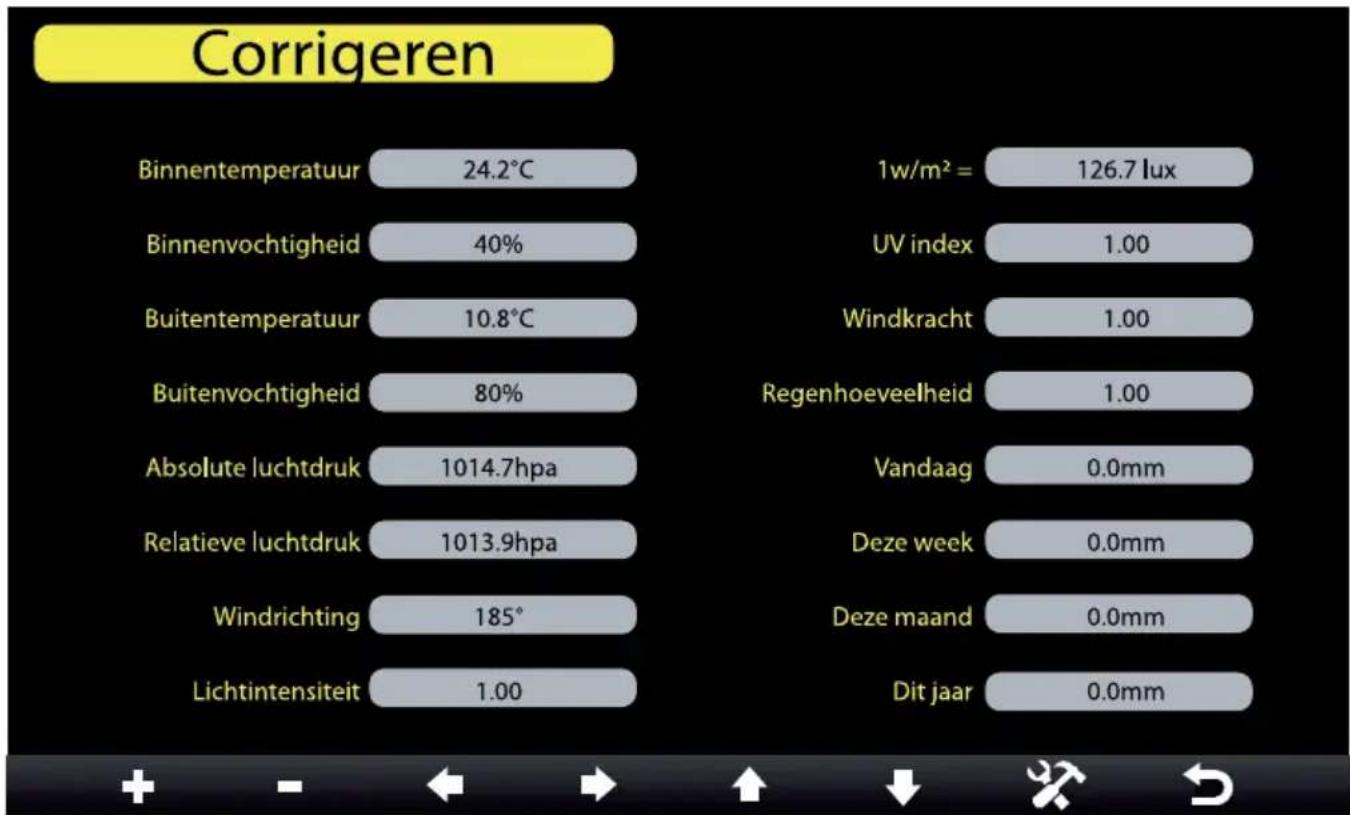 Buienradar BR-2000 - Correctie-scherm: - 1