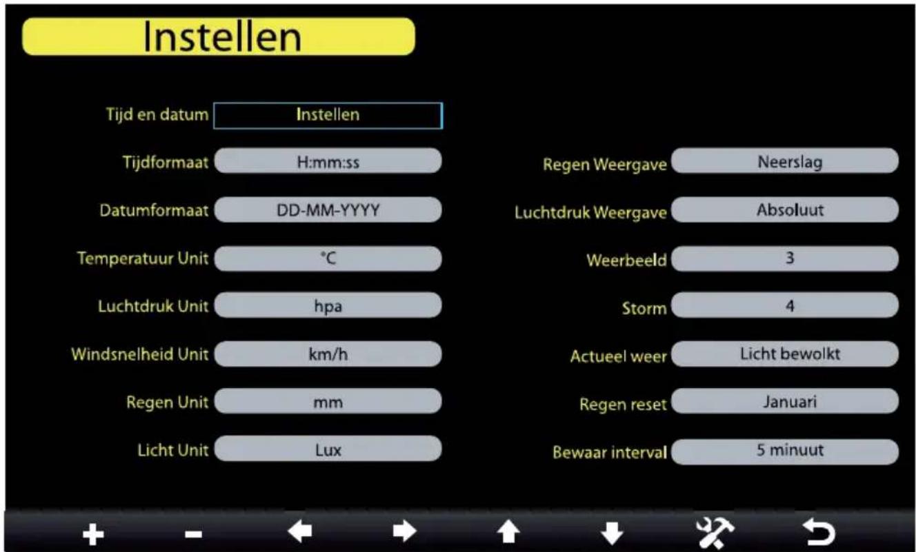 Buienradar BR-2000 - Instel-scherm: - 1
