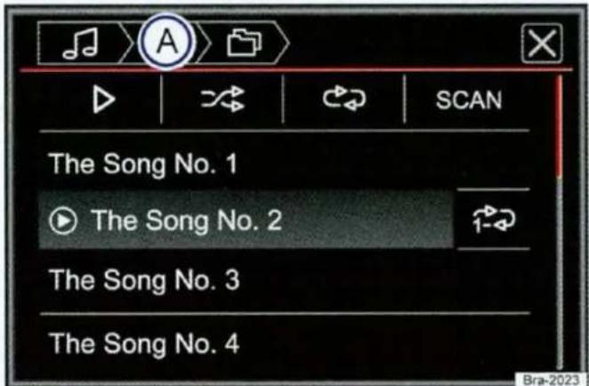 VOLKSWAGEN Discover Pro - Titelkeuze vanuit de afspeellijst - 1