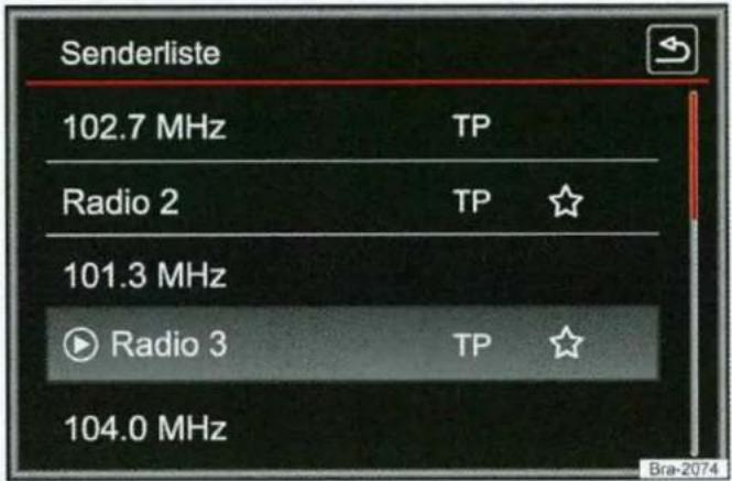 Senderliste 102.7 MHz TP Radio 2 TP ☆ 101.3 MHz Radio 3 TP ☆ 104.0 MHz Bra-2074