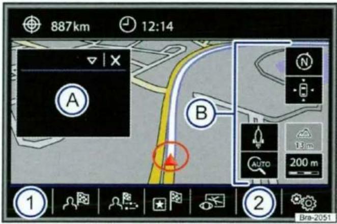 887km 12:14 A B N 13 m AUTO 200 m ① ② Bra-2051