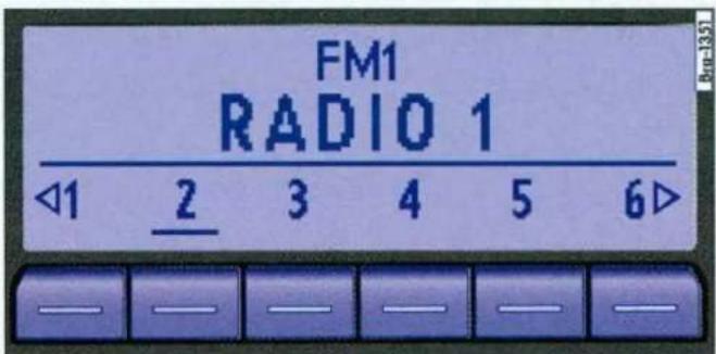 FM1 RADIO 1 ◀1 2 3 4 5 6▶ — — — — — —