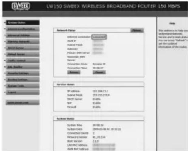 LW150 SWIBEX WIRELESS BROADBAND ROUTER 150 Mbps Network Status Advanced Connection JUNI IP NVIDIA Media Microsoft Priceline 8997.1.1 Microsoft 8997.1.2 Microsoft Microsoft Internet Microsoft Internet Microsoft Internet Microsoft Internet Microsoft Internet Microsoft Internet Microsoft Internet Micro…
