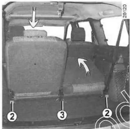 DACIA Logan MCV (2009) - ACHTERSTOELEN VAN DE TWEEDE RIJ: gebruik - 2