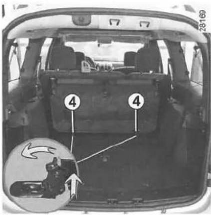 DACIA Logan MCV (2009) - ACHTERSTOELEN VAN DE TWEEDE RIJ: gebruik (vervolg) - 1