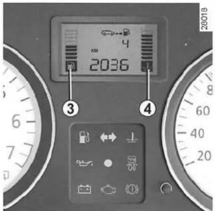 DACIA Logan MCV (2009) - INSTRUMENTENPANEEL: display en meters (vervolg) - 1
