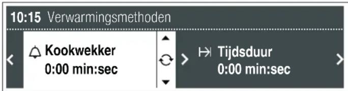 10:15 Verwarmingsmethoden Kookwekker 0:00 min:sec Tijdsduur 0:00 min:sec