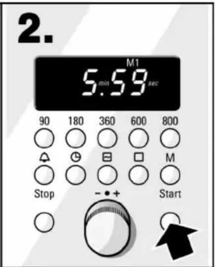 2. M1 5.59 sec 90 180 360 600 800 Stop - + Start