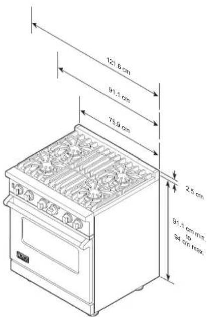 121.6 cm 91.1 cm 75.9 cm 2.5 cm 91.1 cm min. to 84 cm max.