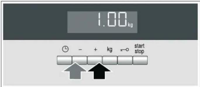 1.00 kg ← - + kg ← start stop