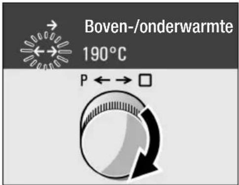 Boven-/onderwarmte 190°C P ←→ □