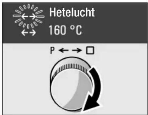 Hetelucht 160 °C P ←→ □