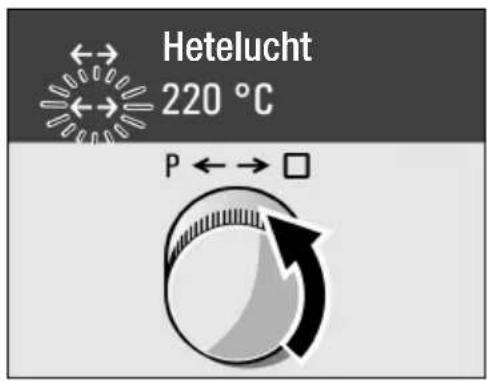 Hetelucht 220 °C P ←→ □