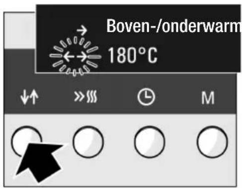 Boven-/onderwarm 180°C ↓↑ >>>