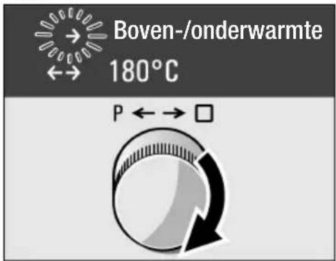 Boven-/onderwarmte 180°C P ←→ □