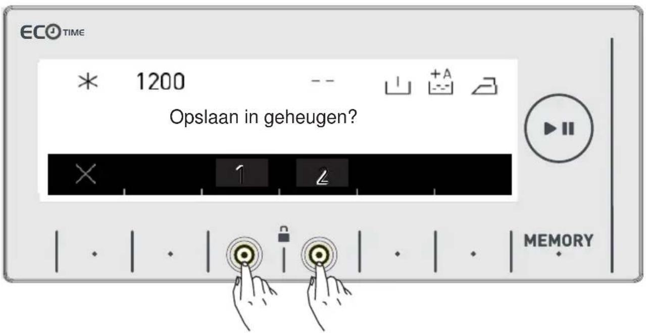 ECO TIME * 1200 -- Opslaan in geheugen? × 1 2 MEMORY