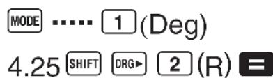 MODE .... 1 (Deg) 4.25 SHIFT DRG▶ 2 (R)