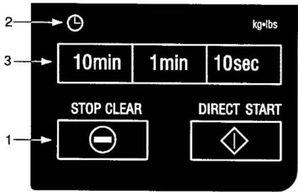 2 3 10min 1min 10sec STOP CLEAR DIRECT START