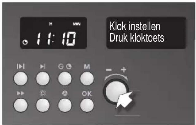 Klok instellen Druk kloktoets