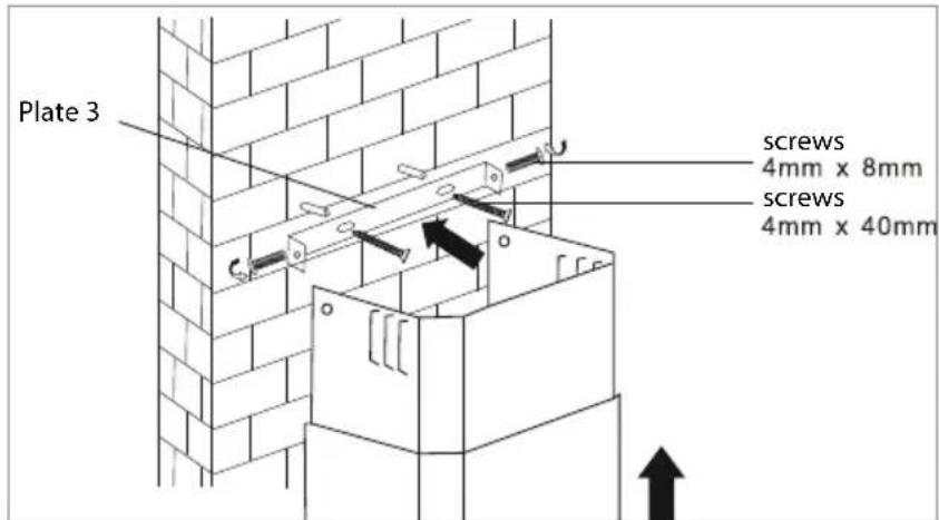 Plate 3 screws 4mm x 8mm screws 4mm x 40mm