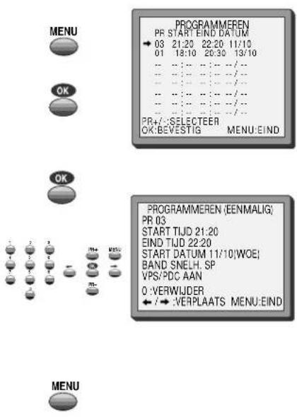 SEG VCR5360B - Timeroverzicht – wijzigen en wissen - 1