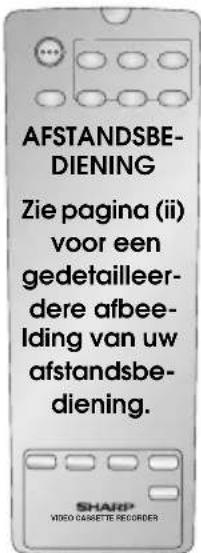 AFSTANDSBEDIENING Zie pagina (ii) voor een gedetailleerdere afbeelding van uw afstandsbediening. SHARP VIDEO CASSETTE RECORDER