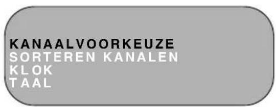 KANAALVOORKEUZE SORTEREN KANALEN KLOK TAAL
