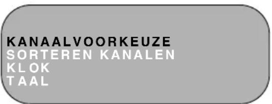 KANAALVOORKEUZE SORTEREN KANALEN KLOK TAAL