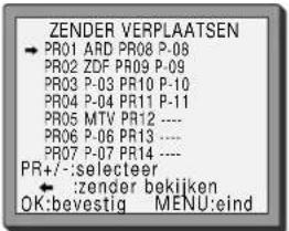 SEG VCR4350 - Zenders sorteren - 24