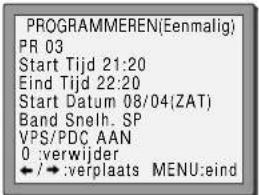 SEG VCR4350 - Timeroverzicht – wijzigen en wissen - 5