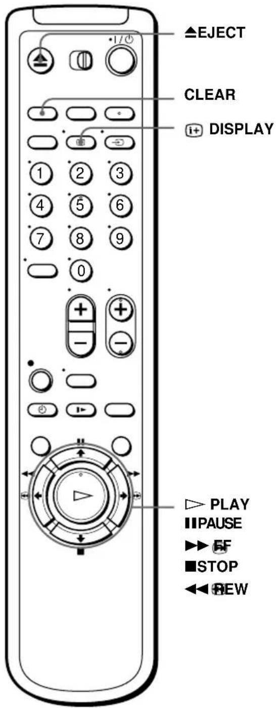 ▲EJECT CLEAR DISPLAY 1 2 3 4 5 6 7 8 9 0 + + - + PLAY ■PAUSE ▶▶ FF ■STOP ◀◀ REW