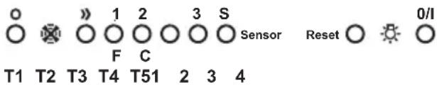 O O T1 T2 T3 T4 T51 2 3 4 » 1 2 3 S Sensor Reset O O F C