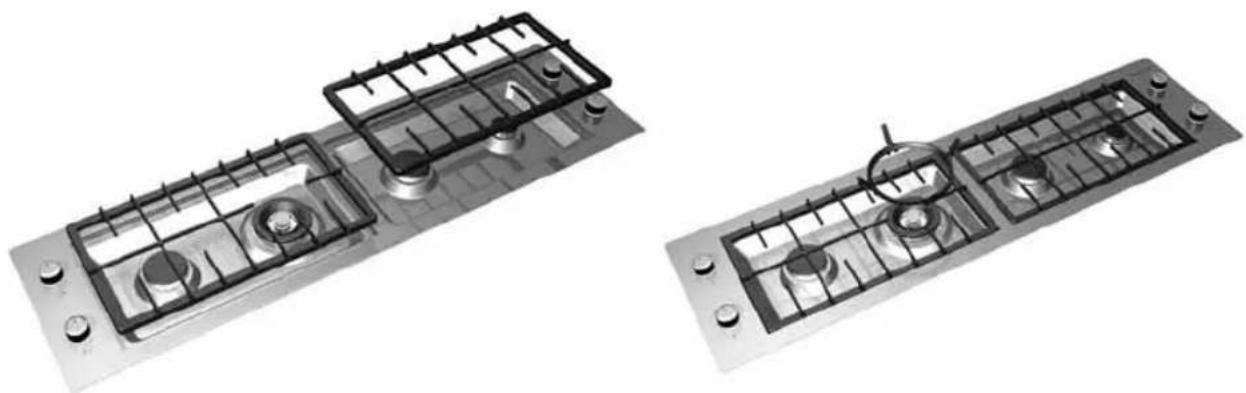 KITCHENAID KHDF 1160 - De pannendragers en de wokdrager positioneren - 1