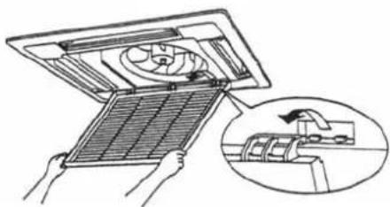 Maxicool CCH50H4C - The procedure of opening the suction grille and removing the air filter - 3