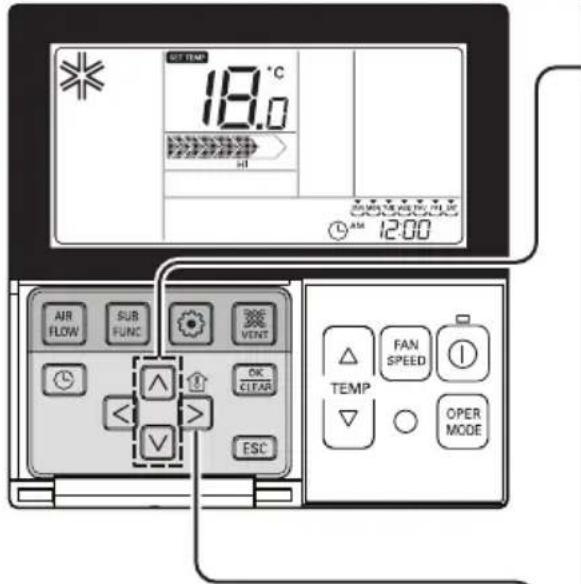 LG NH2 - Standaardbediening – temperatuurinstelling/kamertemperatuur controleren - 1