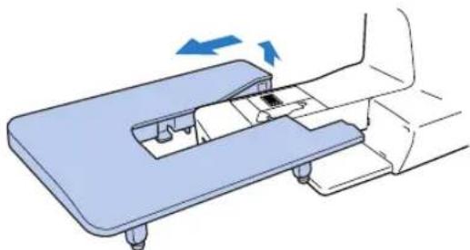 BROTHER NV-2030 - Wanneer u klaar bent met de brede tafel, maakt u deze weer los. - 1
