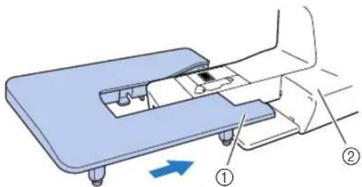 BROTHER NV-2030 - Trek de accessoiretafel naar links. - 2