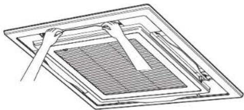 TOSHIBA RAV-SM1404UT-E - Reinigen van het uitblaasventilatieraam - 1