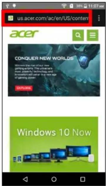 ACER Liquid Z530 S Duo - Using the browser - 1