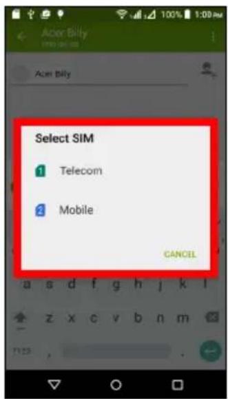 ACER Liquid Z530 S Duo - Selecting which SIM to use when sending a text message - 2