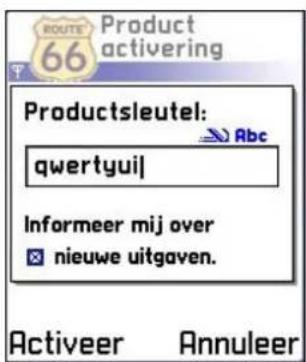 ROUTE 66 Product 66 activating Productsleutel: qwertyui Informeer mij over nieuwe uitgaven. Activeer Annuleer